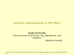 Lecture 18 Optimum Approximation of FIR Filters