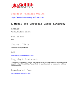 A Model for Critical Games Literacy