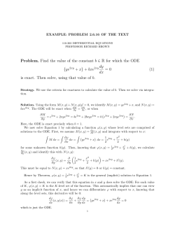 Problem. Find the value of the constant b &isin; R for which the ODE