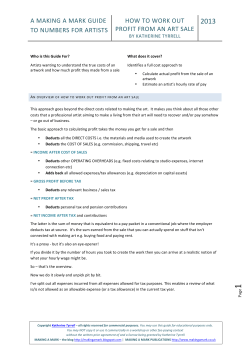 Making A Mark How to work out profit from an art sale