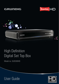 High Definition Digital Set Top Box User Guide