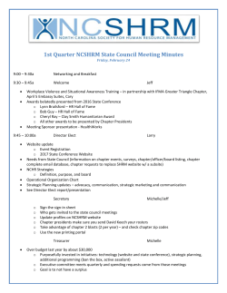 1st Quarter NCSHRM State Council Meeting Minutes