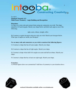 Level: 4 Standard Targeted: 4.G Math Focus: Geometry