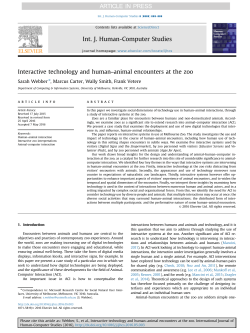 Interactive technology and human&ndash;animal encounters at