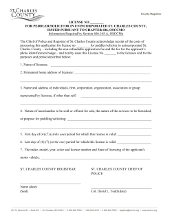 Peddler Solicitor Application