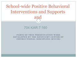 School-wide Positive Behavioral interventions and Supports
