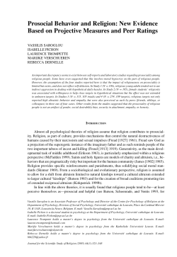 Prosocial Behavior and Religion