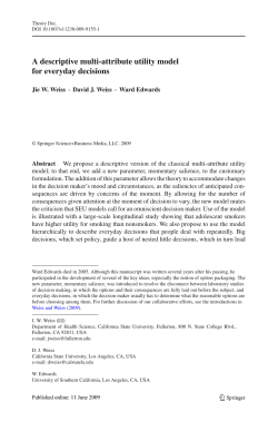 A descriptive multi-attribute utility model for everyday decisions