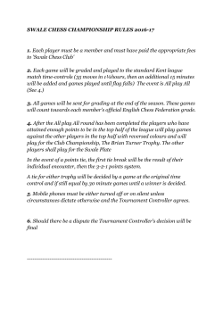 SWALE CHESS CHAMPIONSHIP RULES 2016