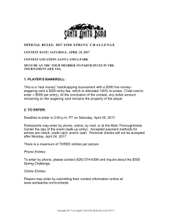 2017 $500 SPRING CHALLENGE 1. PLAYER`S