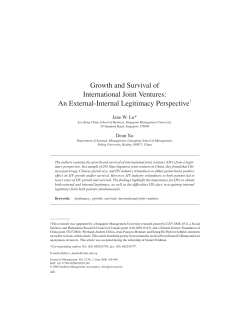 Growth and Survival of International Joint Ventures