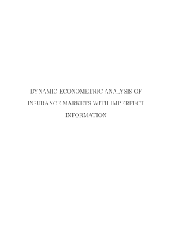 dynamic econometric analysis of insurance markets with imperfect