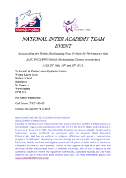 Each individual rider will jump one round on each day. Criteria as