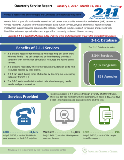 Benefits of 2-1-1 Services 2-1-1 Database Services