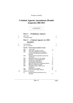 Criminal Appeals Amendment (Double Jeopardy) Bill 2011