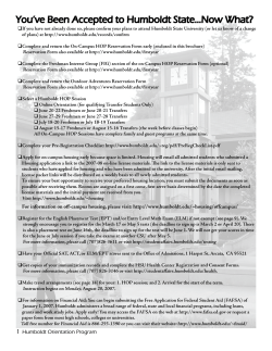 You`ve Been Accepted to Humboldt State...Now What?
