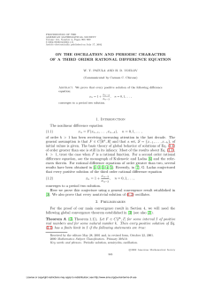 ON THE OSCILLATION AND PERIODIC CHARACTER OF A THIRD