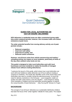 Quiet Deliveries Demonstration Scheme
