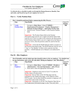 Checklist for New Employee - Core-CT