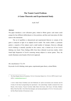 The Tennis Coach Problem: A Game