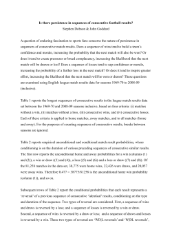 Is there persistence in sequences of consecutive football results