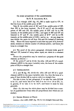 On some properties of the quadrilateral, &sect; 1. In a triangle ABC (fig. 37)