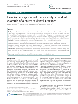 How to do a grounded theory study: a worked