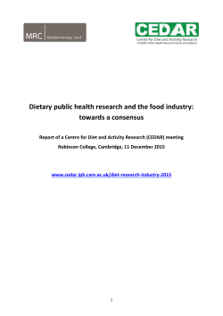 the report for comment - Centre for Diet and Activity