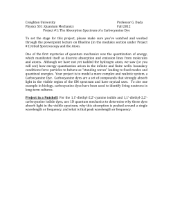 Carbocynanine Dyes - Creighton University Physics
