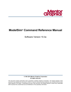 ModelSim Command Reference Manual