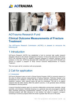 AOTrauma Research Fund Clinical Outcome Measurements of