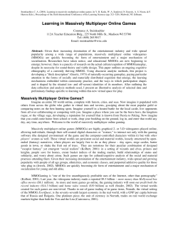 Learning in Massively Multiplayer Online Games