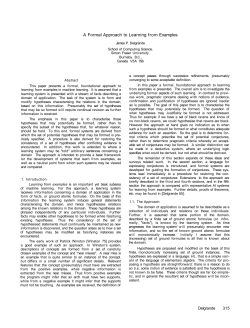 A Formal Approach to Learning from Examples