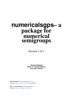 numericalsgps&ndash; a package for numerical semigroups