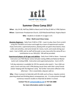 Summer Chess Camp 2017