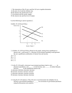 1. The interaction of the IS curve and the LM curve