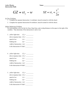 Intersection Math In Class Problems 1. Complete the separate