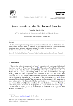 Some remarks on the distributional Jacobian