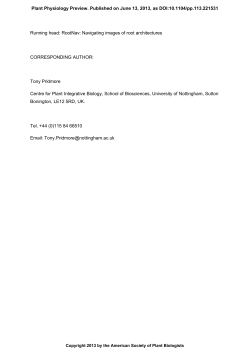 Running head: RootNav: Navigating images of root architectures