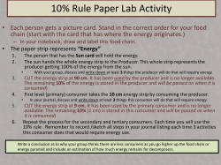 10% Rule Activity Each person gets a playing card. The decomposer