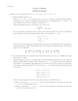 11/3/2016 Activity 4: Solutions MATH 120, Fall 2016 1. Suppose f(x