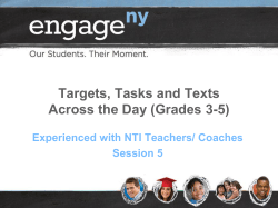 Presentation: Targets, Texts and Task Across the Day