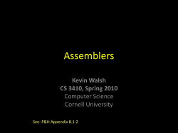 Assembly - Cornell Computer Science