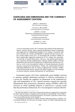 exercises and dimensions are the currency of assessment centers