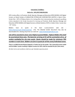 Job will be awarded to Zone-wise Highest quoted Bidder. Highest