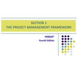 PMBOK - Chapter 2 - Part II - Institute of Management Studies