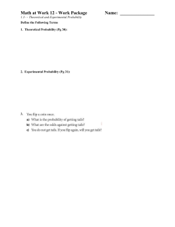 1.3 Theoretical and Experimental Probability