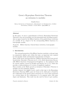 Green`s Hyperplane Restriction Theorem: an extension to modules