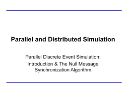 pdss 11 (PDES, Intro., Null Msg, sync algo.).