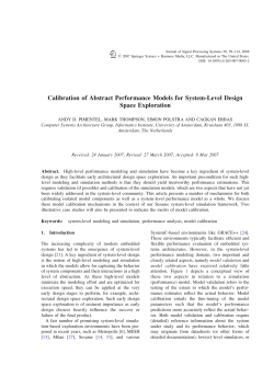 Calibration of Abstract Performance Models for System